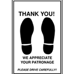 Paper "Thank You" floor mats