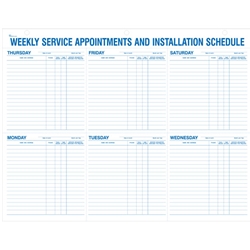 Weekly Service Appointments and Installation Schedule