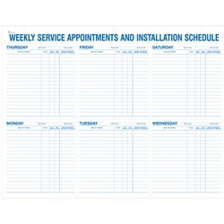 Weekly Service Appointments and Installation Schedule