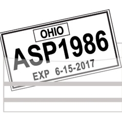 License Plate Tag Bag with Adhesive