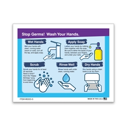 Sticker to advertise washing hands.