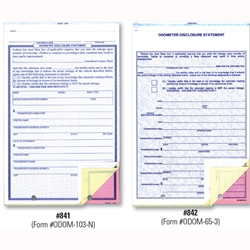 Odometer Disclosure Statements<br>Form# ODOM-65-3<br>Form#ODOM-103-N<br>Blue Screened<br>250 per pack