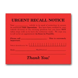 Urgent Recall Notice<br><strong>Plain - 250 per Pack 