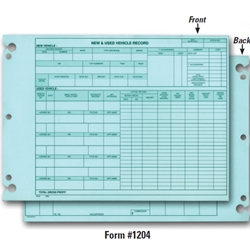 Vehicle Inventory Records - Style E