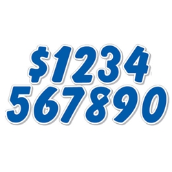 Blue & White Die Cut Numbers