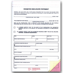 Odometer Disclosure Statements<br>Form #ODOM-CT<br>For Pre-programmed Printer<br>100 per pack