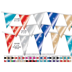 12" x 18" V-Shaped Metallic Pennants