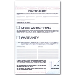 Implied Warranty Only<br>Buyers Guide<br>Form #BG-Implied Warranty<br>Plain