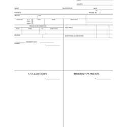 Four Square Form/Customer Proposal