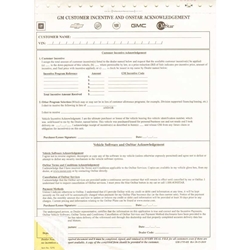 GM Customer Incentive & OnStar Acknowledgement