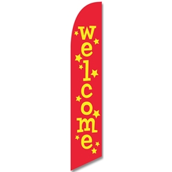 Welcome (Red & Yellow)<br>"Flag Only" or "Flag & Pole Kit"